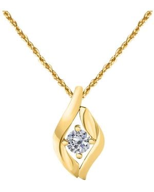 Maulijewels 0.25 Carat Round Diamond Pendant Necklace - Metallic