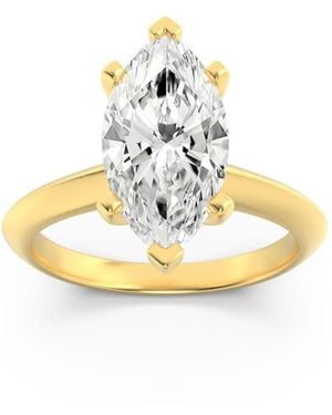 Mure And Co 1Ctw Marquise Shaped Lab Grown Diamond (F/Vs) Knife Edge Shank Solitaire Engagement Ring - Metallic