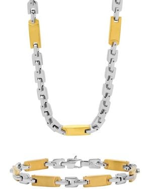 Robert Alton Two-Tone Stainless Steel Link Bracelet With Finish - Metallic
