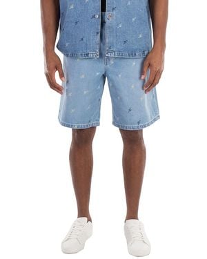 Axel Arigato Miles Logo Print Denim Shorts - Blue
