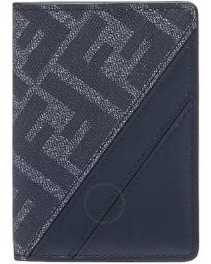 Fendi Denim Bi-Fold Canvas Card Case - Blue