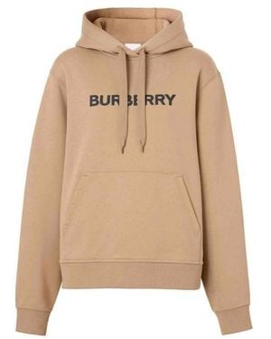 Burberry Cotton Logo Relaxed-Fit Hoodie - Natural