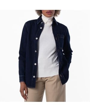 Burberry Regular Fit Long-Sleeved Denim Shirt, Brand Size 4 Us - Blue