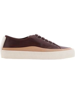 Ferragamo Ferragamo Storm Leather Low-Top Trainers - Brown