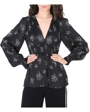 Polo Ralph Lauren Ladies Joclyn Pleated Blouse - Black