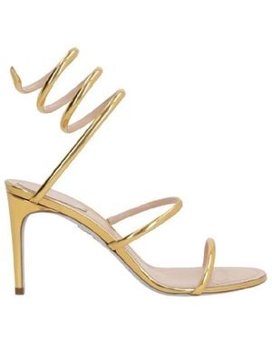 Rene Caovilla Dark Leather Sandals, Brand Size 36 (Us - Metallic