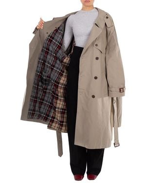 Balenciaga Ladies Double Sleeve Trench Coat, Brand - Natural
