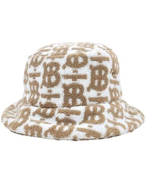Burberry【☆ Cotton Monogram Jacquard Towel Bucket Hat】 Burberry Cotton Monogram Jacquard Bucket Hat in Black | Lyst