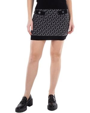 Michael Kors Monogram Jacquard Knitted Skirt - Black