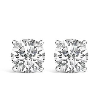 Haus of Brilliance 14K 2 1/2 Cttw Lab Grown Diamond Solitaire Stud Earrings - Metallic