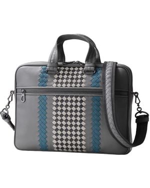 Bottega Veneta Briefcase Intrecciato Leather Business Bag - Black