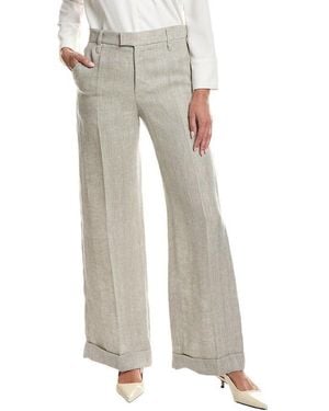 Brunello Cucinelli Light Linen Trousers, Brand Size 40 (Us - Grey