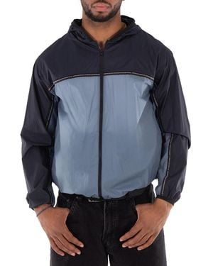 Fendi Windbreaker Long Sleeve Hooded Jacket, Brand Size 48 (Us - Blue