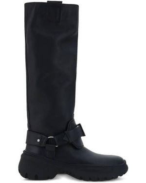 Burberry Leather Stomp High Boots, Brand Size 38 Us - Blue