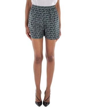 Burberry All-Over B-Print Silk Shorts, Brand Size 12 Us - Blue