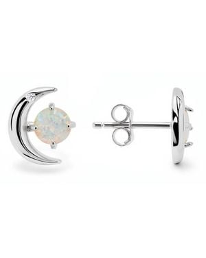 Kylie Harper Sterling Opal Sun & Moon Stud Earrings - Metallic