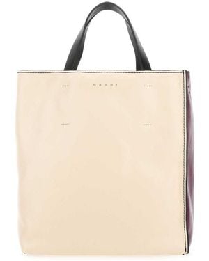 Marni Leather Museo Soft Handbag - Natural