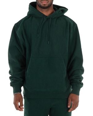 Burberry Ekd Drawstring Cotton Hoodie - Green