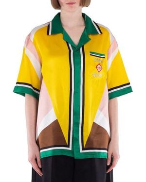 CASABLANCA Casa Sport Silk Shirt - Yellow
