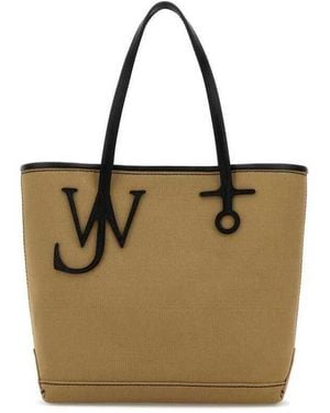 JW Anderson Canvas Small Anchor Bucket Bag Beigeblack Borse A Mano - Natural