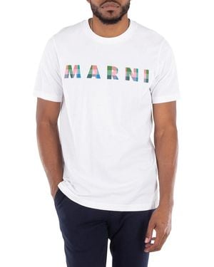 Marni Monolith Printed T-Shirt in White for Men | Lyst