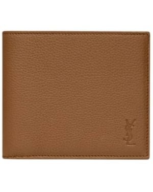 Saint Laurent East/West Cassandre Shadow Wallet - Brown