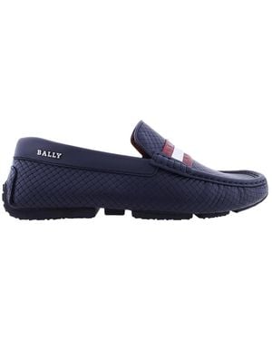 Bally Pacos Calf Embossed Drivers, Brand Size 5 Us - Blue