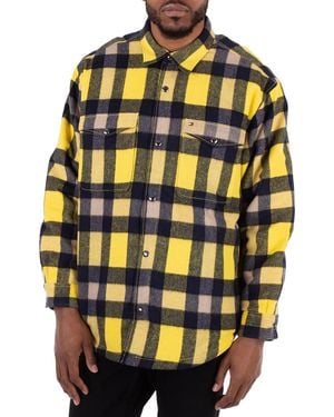 Tommy Hilfiger Wool Blend Checked Overshirt - Yellow