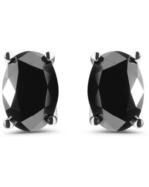 Haus of Brilliance 14K 3.00 Cttw Oval Cut Diamond Stud Earrings - Black