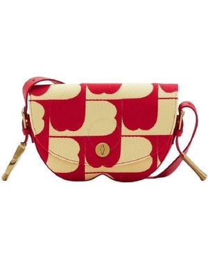 Burberry Embroidered B Design Chess Satchel Crossbody Bag - Pink