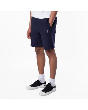 Burberry B-Shield Embroidered Cotton-Blend Shorts - Blue