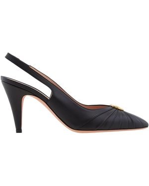 Bally Jolene Slingback Leather Court Shoes - Blue