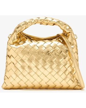 Bottega Veneta Mini Hop Intrecciato Hobo Bag - Metallic