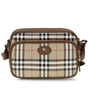 Burberry Check-Print Cotton Crossbody Bag - Multicolour