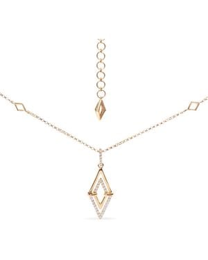 Haus of Brilliance 14K 1/4 Cttw Diamond Double Triangle Geometric 18" Pendant Necklace (G-H Si1-Si2 - Metallic
