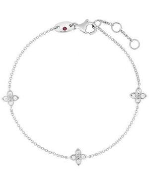 Roberto Coin Love By The Yard Diamond Flower 3 Station Bracelet - Metallic