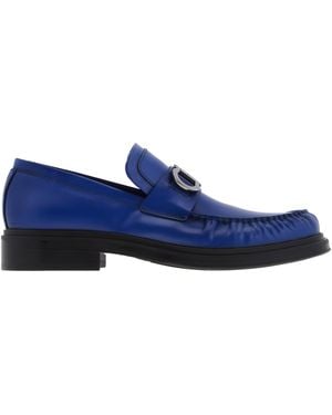 Ferragamo Ferragamo Duccio Leather Gancini Loafers, Size 9 Ee - Blue