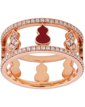 Qeelin Wulu 18K Rose Diamond Ring - Pink