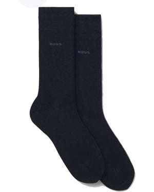 BOSS 2-Pack Regular-Length Bamboo-Blend Socks - Blue
