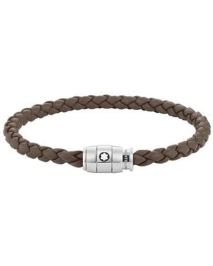 Montblanc Meisterstuck Steel & Mastic Leather Bracelet - Brown