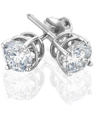 DiamondMuse Diamond Muse 1.25 Cttw 14Kt Prong Set Diamond Stud Earrings For - Metallic
