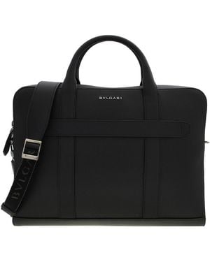 BVLGARI Calf Leather Briefcase - Black