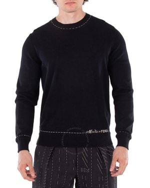 Fendi Regular-Fit Crew Neck Jumper, Brand Size 50 (Us - Black