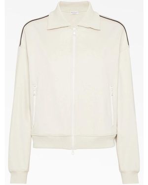 Brunello Cucinelli Off Zip Jacket, Size X-Small - White