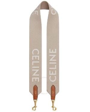 Celine Jacquard Long Bag Strap - Natural