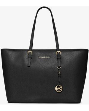 Michael Kors Jet Set Medium Saffiano Leather Travel Tote - Black