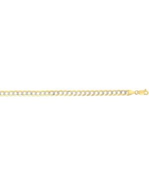 Kylie Harper 14K Two-Tone Diamond-Cut Pave Miami Cuban Curb Chain Bracelet - Multicolor