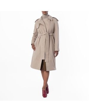 Burberry Cashmere Wrap Belted Trench Coat, Brand Size 8 Us - Brown