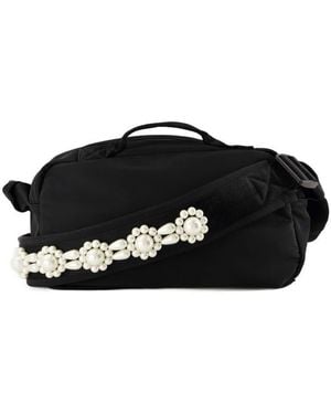 Simone Rocha Pearl-Embellished Nylon Crossbody Bag - Black