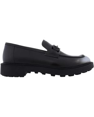 Ferragamo Galles Gancini Ornament Moccasin - Black